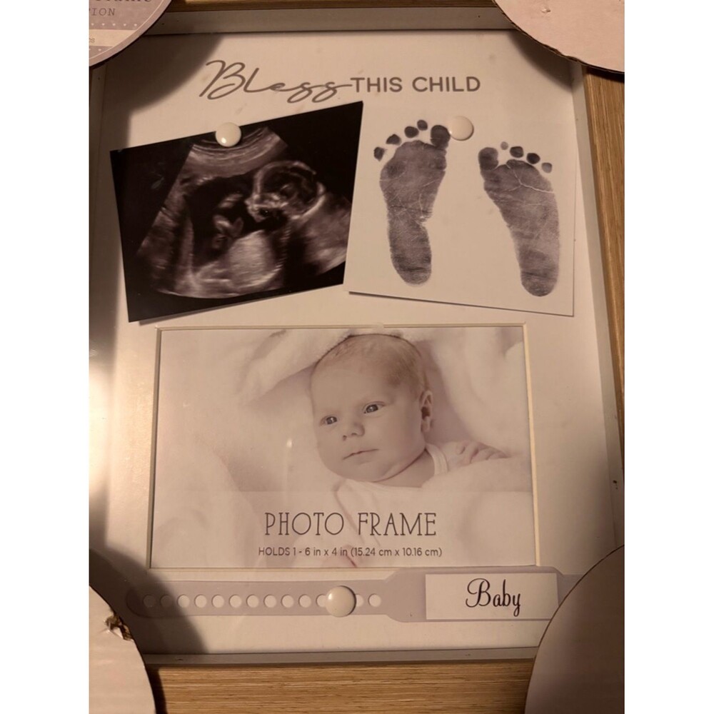 Bless This Child Baby Photo Frame in White